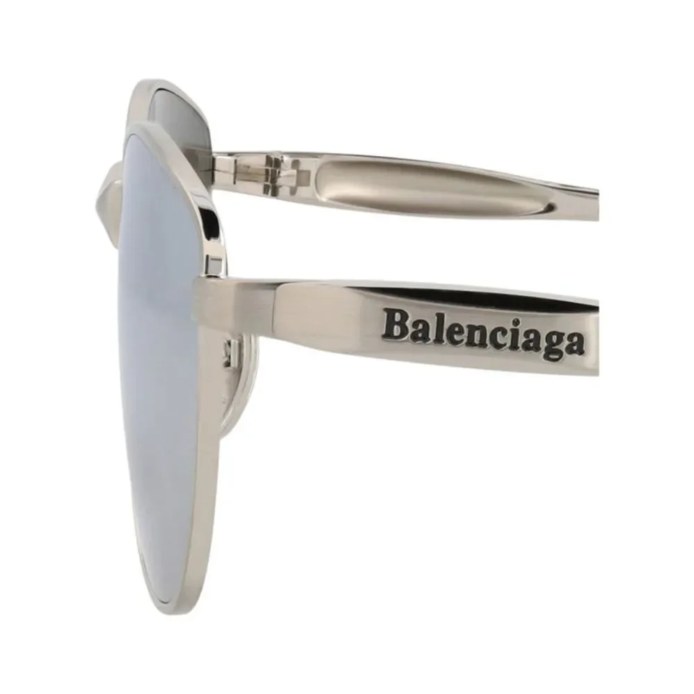 Balenciaga Cat Eye-Frame Metal Sunglasses Silver Womens